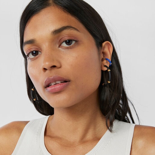 Bague d’oreille TOUS Beach Caucho avec argent vermeil de couleur bleue