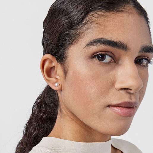 עגילי ורמייל צהוב פרח בשילוב פנינה פריג'ל