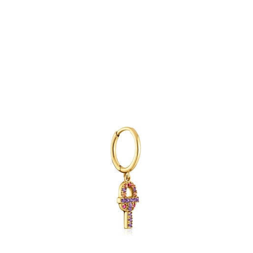 Loose gold TOUS MANIFESTO Earring with gemstones