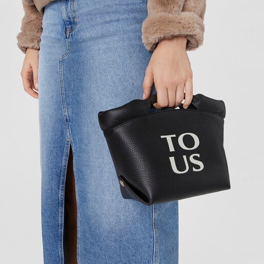 תיק סל TOUS Balloon קטן מעור בצבע שחור