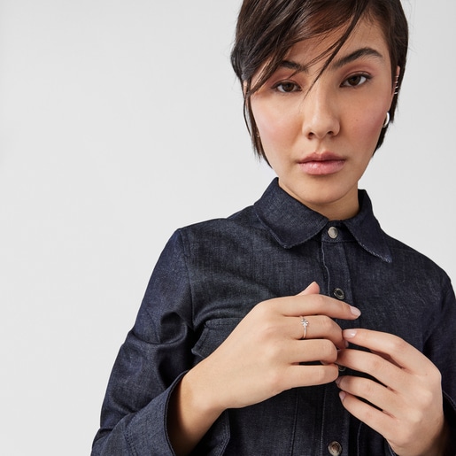 Серебряное кольцо с цветком Fragile Nature