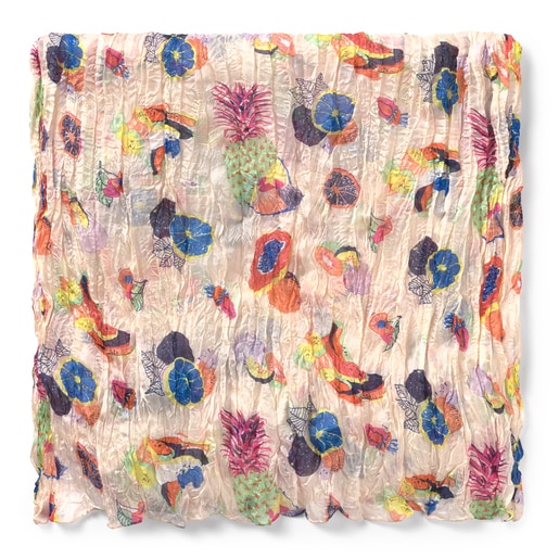 Multi-color Frutas Pleated Foulard