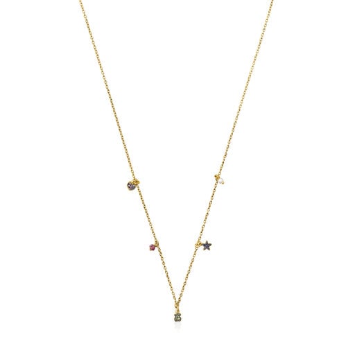 Silver vermeil TOUS New Motif Necklace with gemstones and pearl | TOUS