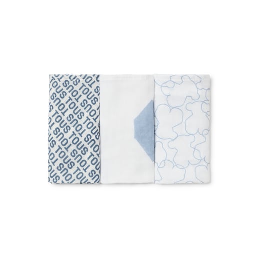 Pack of 3 muslins in MMuse sky blue