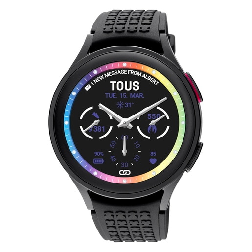 Reloj smartwatch Samsung Galaxy Watch 5 Pro X TOUS de Titanio negro con correa de silicona negra TOUS