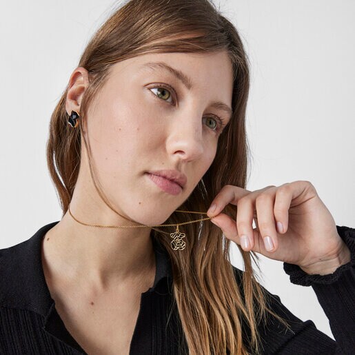 Маленькая подвеска Fragile Nature из вермеля и оникса