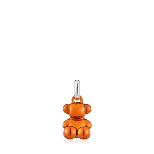 Colgante oso pequeño de acero en color naranja Bold Bear