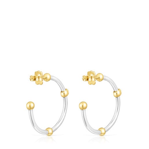 עגילי חישוק Beach מוורמיל כסף וכסף