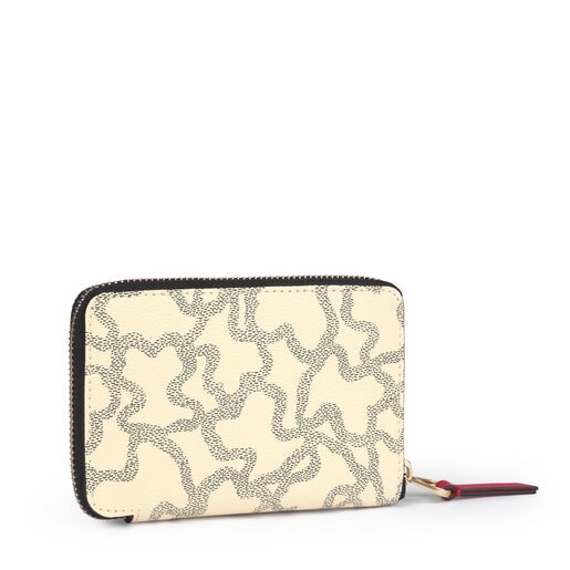 Small Kaos Icon Wallet in Multi Beige - Red