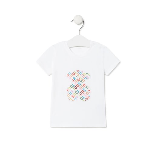 Girls beach t-shirt in Logo multicolour