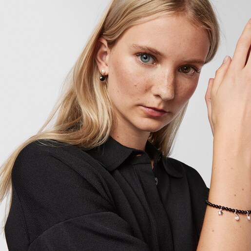 ピアス  Magic Nature  月・星  　シルバー925　パール・スピネル　