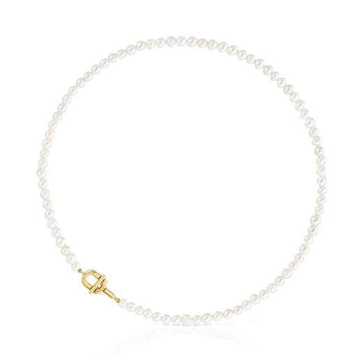 Short cultured pearl Necklace with 18kt gold plating over silver TOUS MANIFESTO