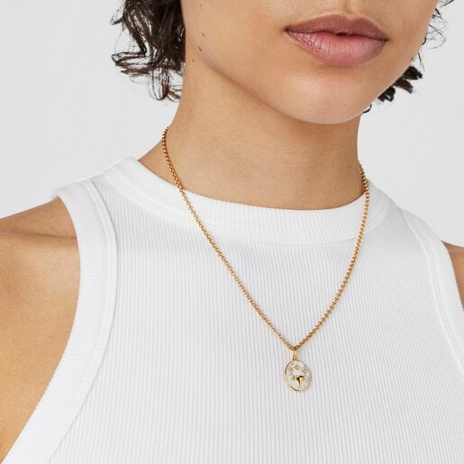 Taurus Pendant in silver vermeil with mother-of-pearl and topazes TOUS Horoscope