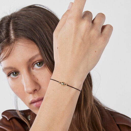 Cord and gold Magic Nature Bracelet with diamonds