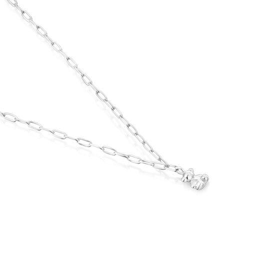 TOUS Silver Bold Bear Necklace with oval rings | Westland Mall