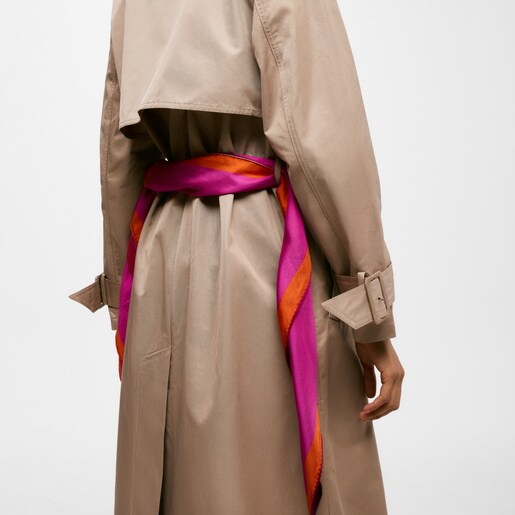 Square orange Scarf TOUS Double Way Gradient