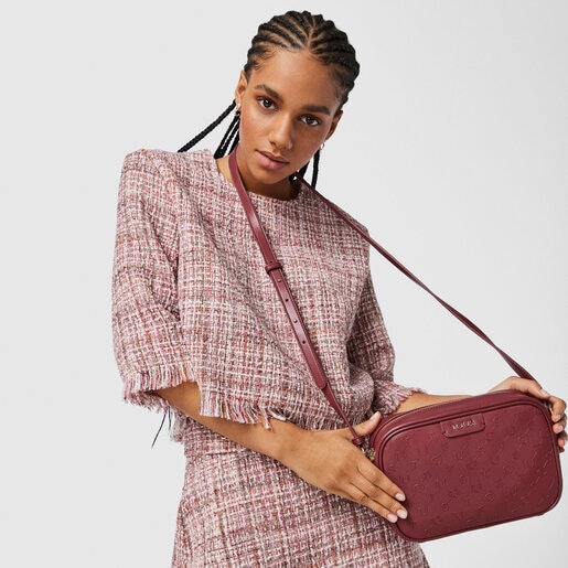 Burgundy Script Day shoulder bag