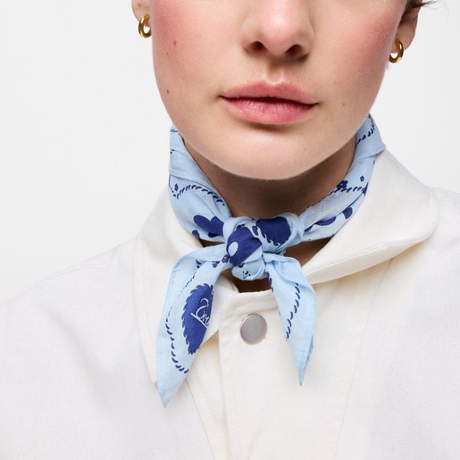 Pañuelo cuadrado azul cielo TOUS Motifs Paisley