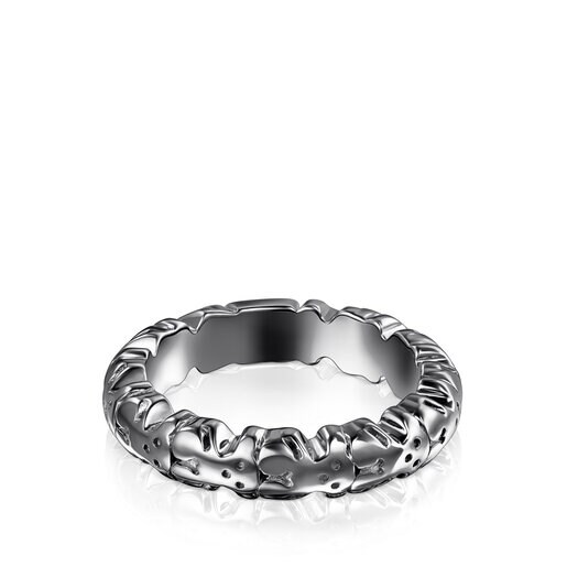 Ring Straight XL aus Dark Silver