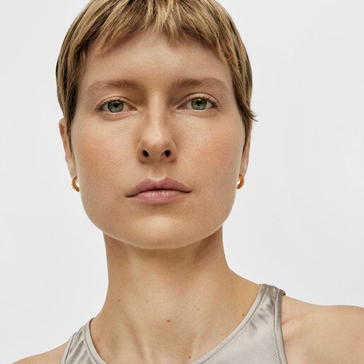 עגילי חישוק בציפוי זהב 18 קראט על כסף Dybe