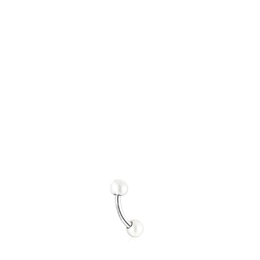 Piercing d’orella TOUS Pearl d’acer i perles