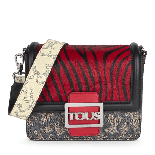 Small Kaos Icon Wild Multi Red - Black Shoulder Bag | TOUS