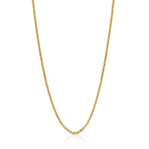 Cadena mediana TOUS Chain con baño de oro 18 kt sobre plata de bolas, 50cm.