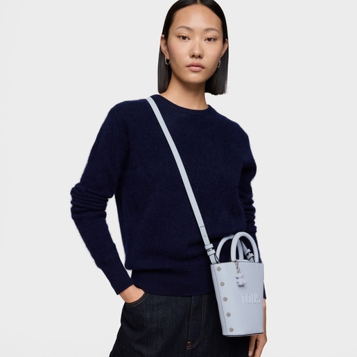 حقيبة ميني صغيرة من TOUS باللون الأزرق الرمادي من تشكيلة Back to basics