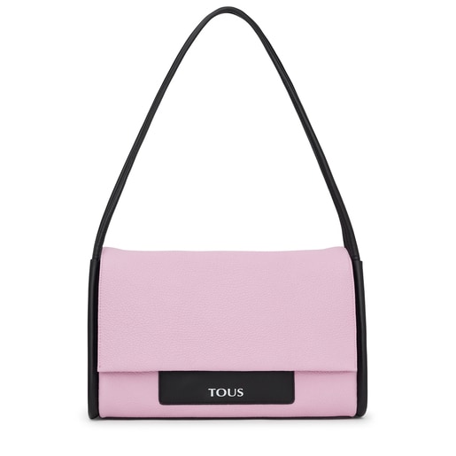 Large mauve and black leather TOUS Empire Crossbody bag | TOUS