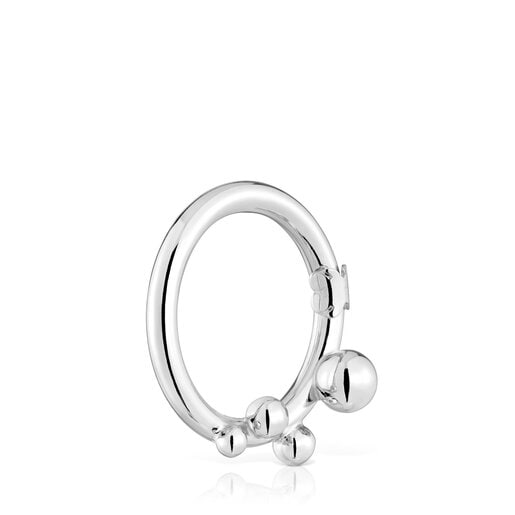 Pendente anello in argento grande con dettagli Hold