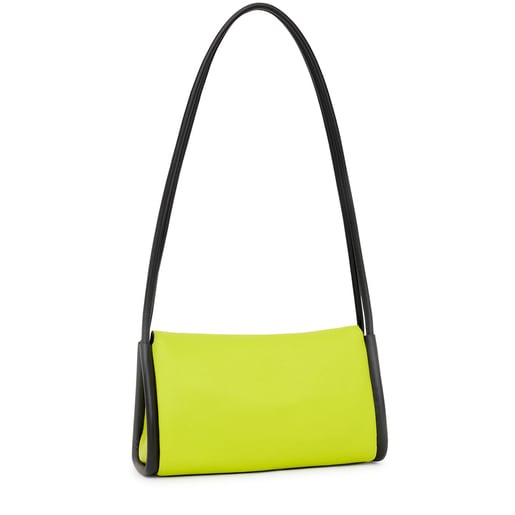 Sac à bandoulière TOUS Empire moyen en cuir citron vert et noir