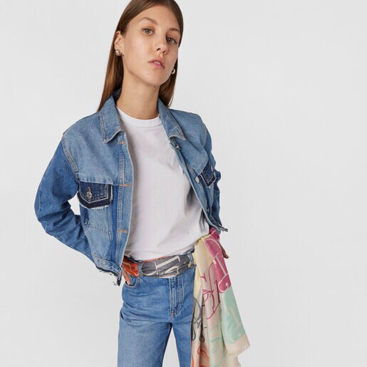 Foulard Tous Spinel de jacquard beige multi