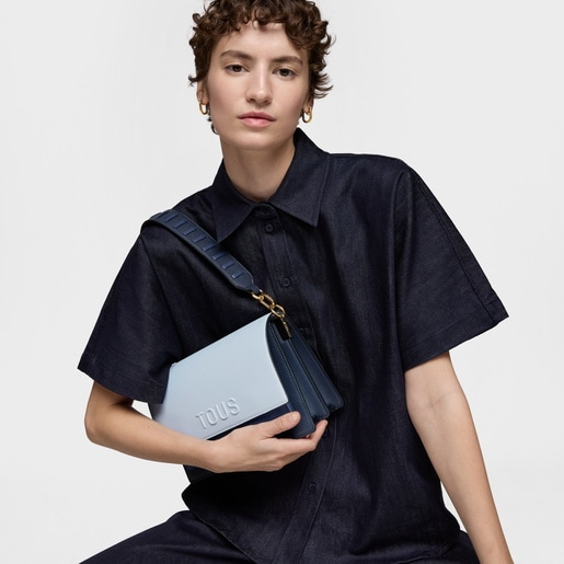 Bandolera mediana azul marino Audree Saffiano