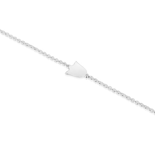 Silver Chain bracelet with tulip TOUS Motifs