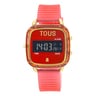 Červené polykarbonátové Digitálne hodinky so silikónovým remienkom D-Logo Fresh