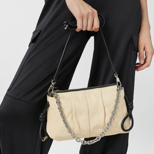 Bandolera mediana de piel beige TOUS Soft