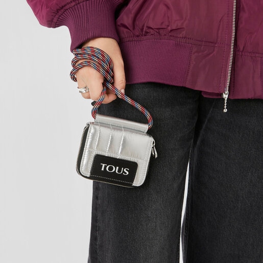Silver-colored TOUS Empire Padded Hanging change purse