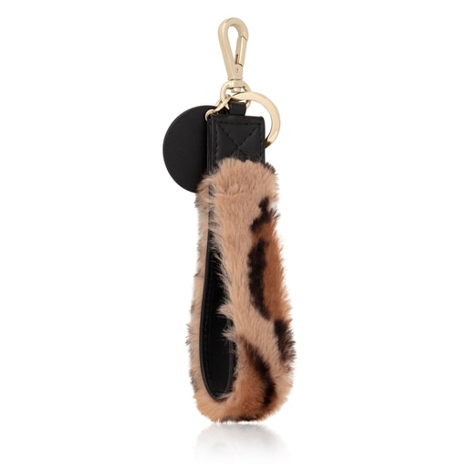 Porte-clés strap Amaya Wild beige et noir
