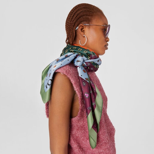 ブルーのポリエステル製ネッカチーフ TOUS Patchwork