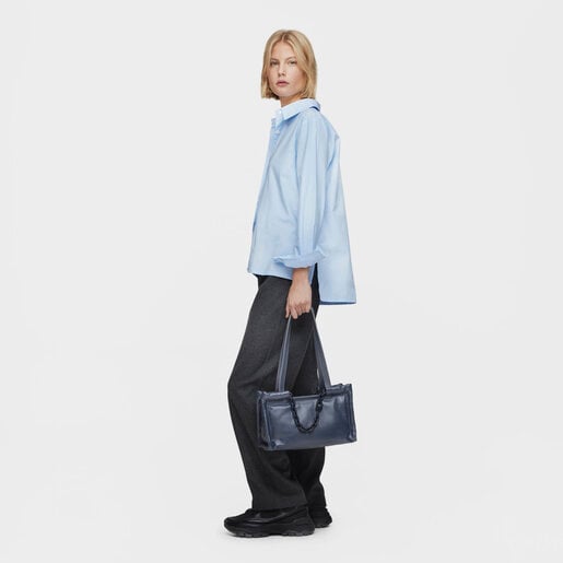 Medium dark gray leather Shopping bag TOUS MANIFESTO