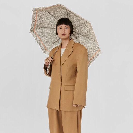 מטרייה מתקפלת Kaos Mini Evolution בצבע בז'