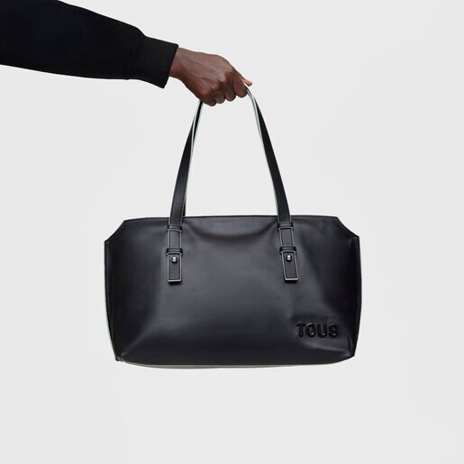 Black leather City bag TOUS Candy