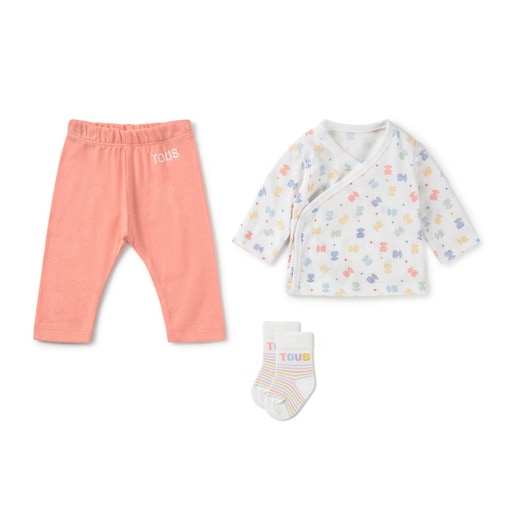 Tous - Newborn Baby Set In Star Pink - Baumwolle