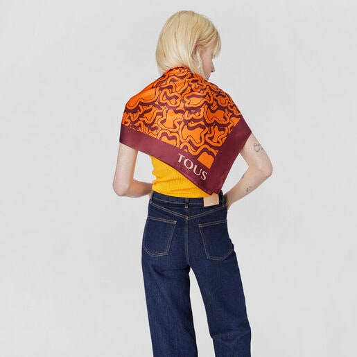 バーガンディのポリエステル製スカーフ TOUS Kaos Mini Patchwork