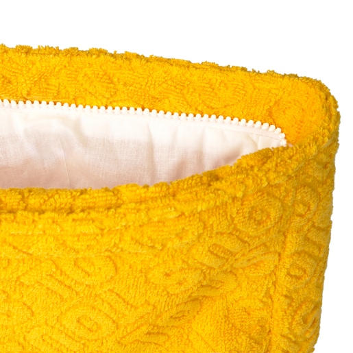 Terry cloth toiletry bag in Logo yellow