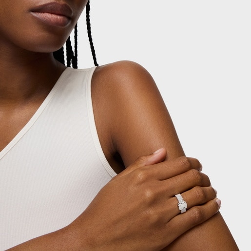 Silver TOUS Mesh Ring