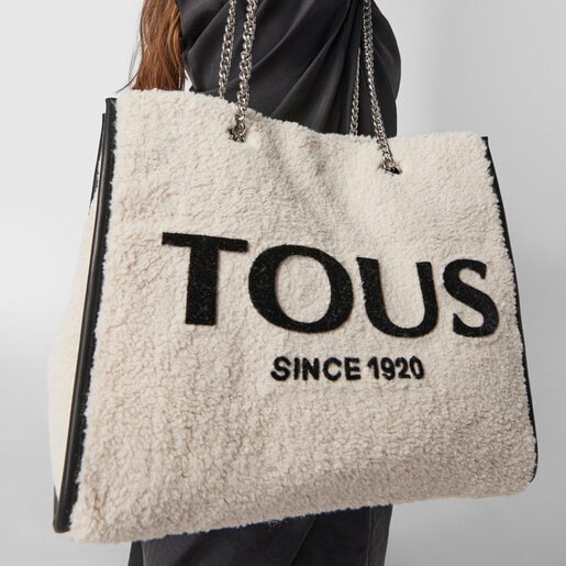 Бежевая сумка-шоппер Amaya Warm большого размера