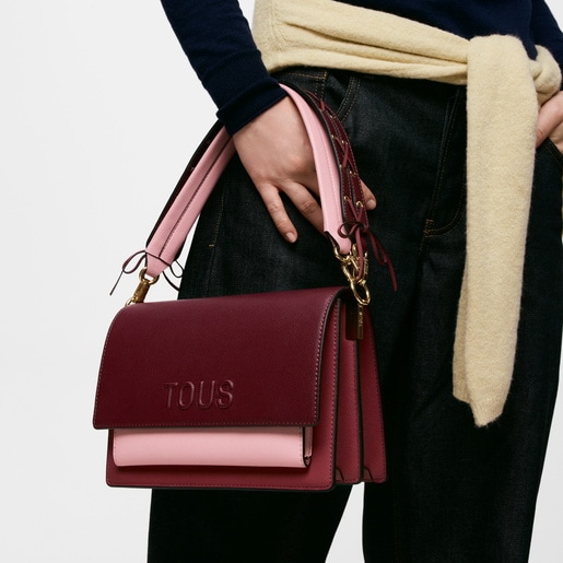 Bandolera mediana burdeos Audree Saffiano