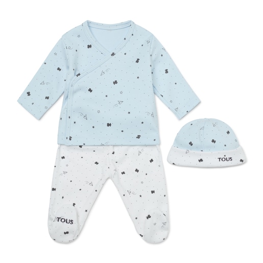 Conjunto primera puesta bebé animalitos - azul - Fly Baby