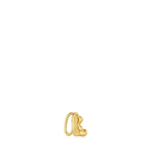 Nausznica ze srebra powlekanego 18-karatowym złotem z motywem misia Bold Bear